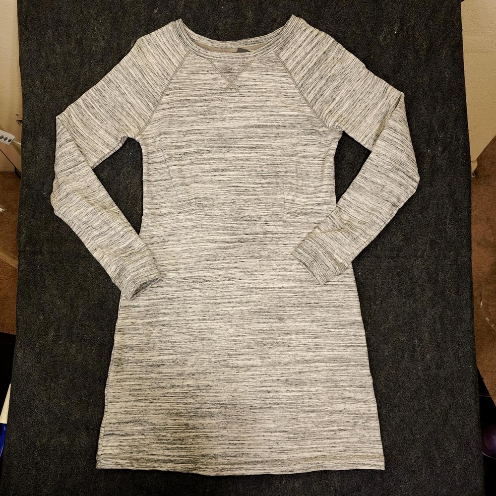 Eddie Bauer Womens Grey Space Dye Long Sleeve Raglan Knit Dress Size M